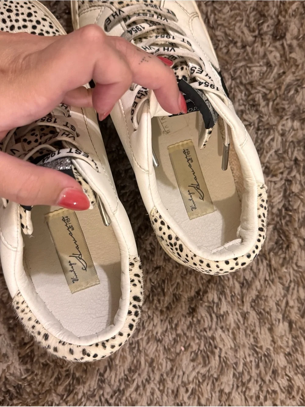 Vintage Havana White & Black Spotted Sneakers